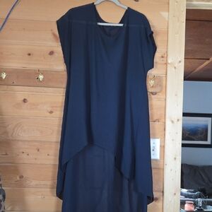 Navy Blue High Low Tunic Top